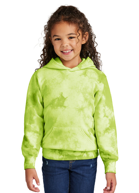 Port & Co™ Youth Crystal Tie-Dye Pullover Hoodie PC144Y - Lemon Lime | Port & Co
