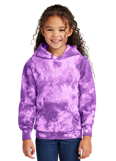 Port & Co™ Youth Crystal Tie-Dye Pullover Hoodie PC144Y - Purple | Port & Co