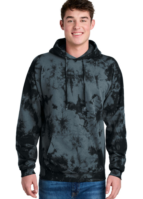 Port & Co™ Crystal Tie-Dye Pullover Hoodie PC144 - Black | Port & Co