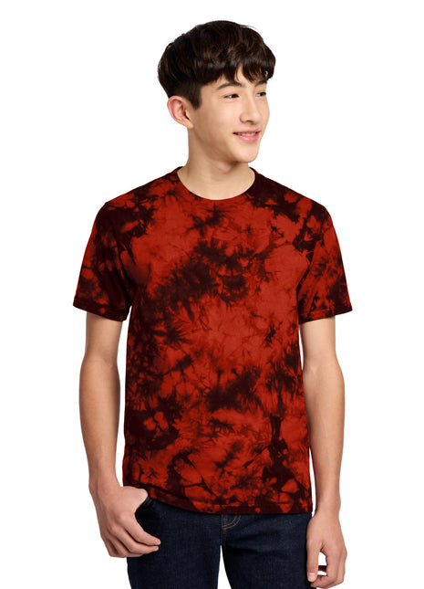 Port & Co™ Youth Crystal Tie-Dye Tee PC145Y - Black/ Red | Port & Co