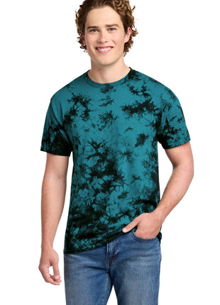 Port & Co™ Crystal Tie-Dye Tee PC145 - Black/ Teal | Port & Co