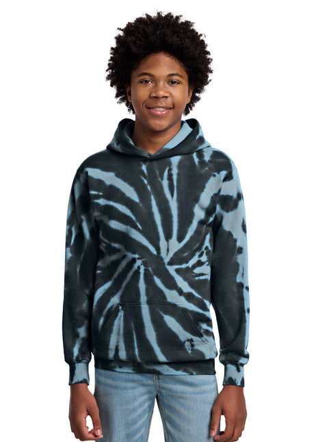 Port & Co™ Youth Tie-Dye Pullover Hooded Sweatshirt. PC146Y - Black | Port & Co