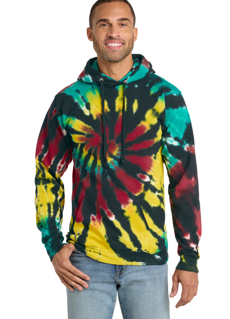 Port & Co™ Tie-Dye Pullover Hooded Sweatshirt. PC146 - Island Spiral | Port & Co