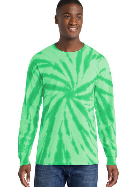 Port & Co™ Tie-Dye Long Sleeve Tee.  PC147LS - Kelly | Port & Co
