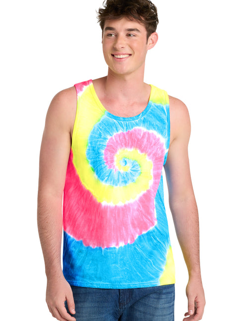 Port & Co™ Tie-Dye Tank Top.  PC147TT - Neon Rainbow | Port & Co