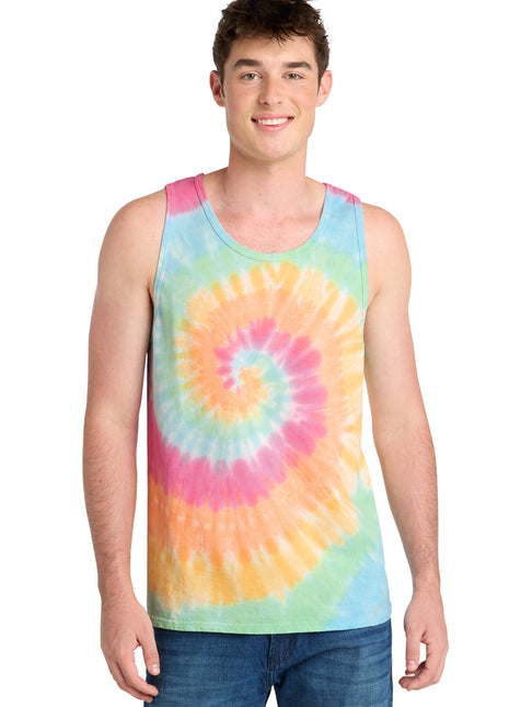 Port & Co™ Tie-Dye Tank Top.  PC147TT - Pastel Rainbow | Port & Co