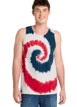 Port & Co™ Tie-Dye Tank Top.  PC147TT - USA Rainbow | Port & Co