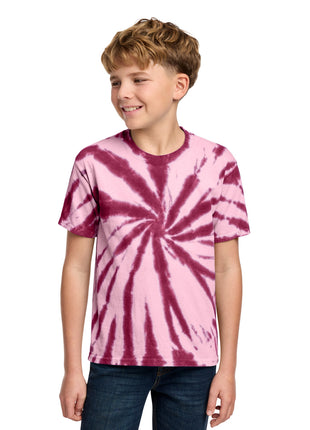 Port & Co™ Youth Tie-Dye Tee. PC147Y - Maroon | Port & Co