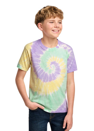 Port & Co™ Youth Tie-Dye Tee. PC147Y - Mint Rainbow | Port & Co