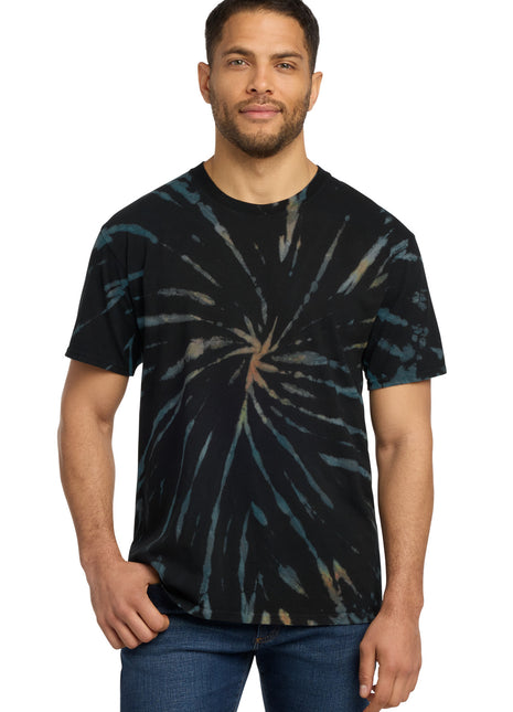Port & Co™ Tie-Dye Tee. PC147 - Black Galaxy Spiral | Port & Co
