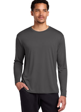 Port & Co™ Long Sleeve Performance Tee. PC380LS - Charcoal | Port & Co