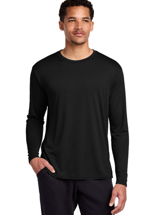 Port & Co™ Long Sleeve Performance Tee. PC380LS - Jet Black | Port & Co