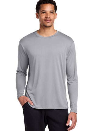 Port & Co™ Long Sleeve Performance Tee. PC380LS - Silver | Port & Co
