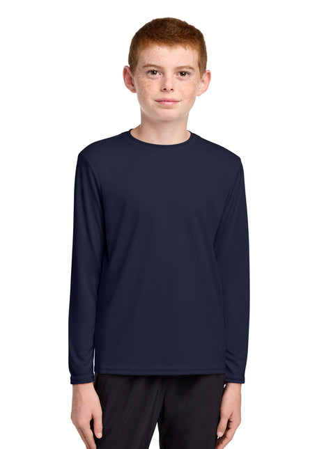 Port & Co™ Youth Long Sleeve Performance Tee PC380YLS - Deep Navy | Port & Co