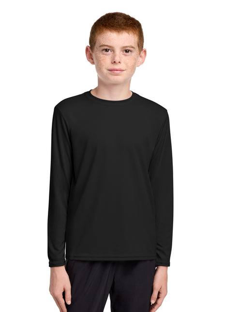 Port & Co™ Youth Long Sleeve Performance Tee PC380YLS - Jet Black | Port & Co