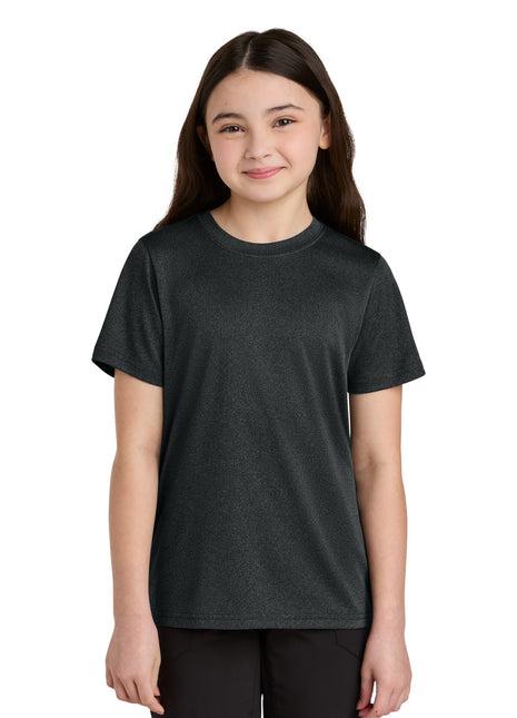 Port & Co™ Youth Heather Performance Tee PC390Y - Black Heather | Port & Co