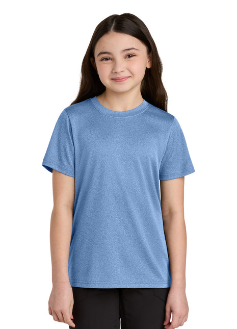 Port & Co™ Youth Heather Performance Tee PC390Y - Carolina Blue Heather | Port & Co