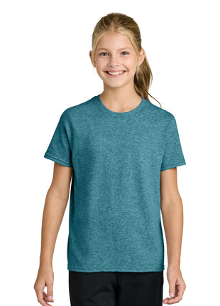 Port & Co™ Youth Easy Cotton Tee PC43Y - Vivid Teal Heather | Port & Co