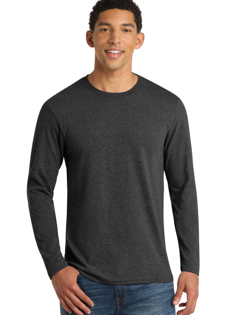 Port & Co™ Long Sleeve Fan Favorite ™ Blend Tee. PC455LS - Black Heather | Port & Co
