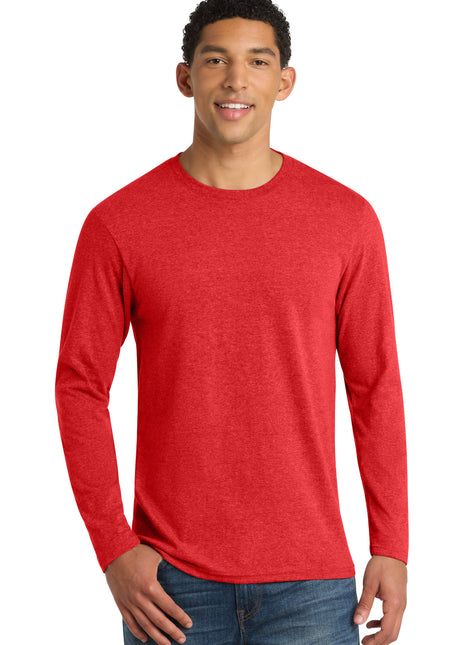 Port & Co™ Long Sleeve Fan Favorite ™ Blend Tee. PC455LS - Bright Red Heather | Port & Co