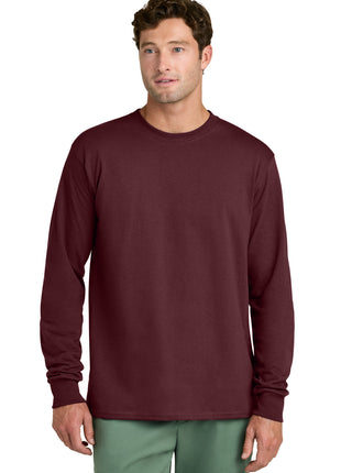 Port & Co™ Long Sleeve Core Cotton Tee. PC54LS - Athletic Maroon | Port & Co