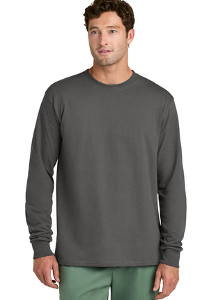 Port & Co™ Long Sleeve Core Cotton Tee. PC54LS - Charcoal | Port & Co