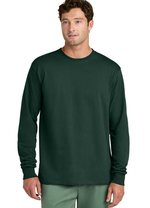 Port & Co™ Long Sleeve Core Cotton Tee. PC54LS - Dark Green | Port & Co