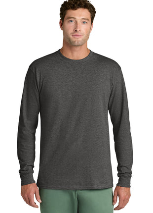 Port & Co™ Long Sleeve Core Cotton Tee. PC54LS - Dark Heather Grey | Port & Co