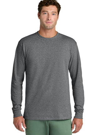 Port & Co™ Long Sleeve Core Cotton Tee. PC54LS - Graphite Heather | Port & Co