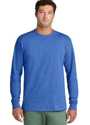 Port & Co™ Long Sleeve Core Cotton Tee. PC54LS - Heather Royal | Port & Co