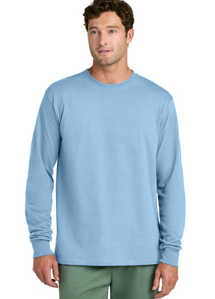 Port & Co™ Long Sleeve Core Cotton Tee. PC54LS - Light Blue | Port & Co