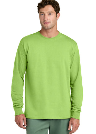 Port & Co™ Long Sleeve Core Cotton Tee. PC54LS - Lime | Port & Co