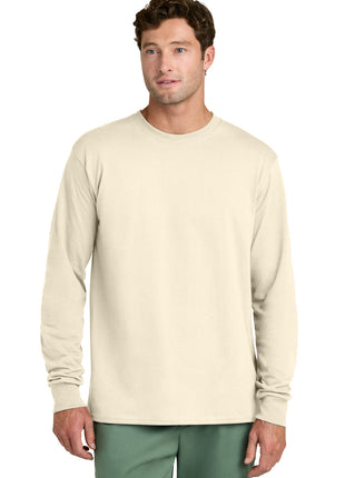 Port & Co™ Long Sleeve Core Cotton Tee. PC54LS - Natural | Port & Co