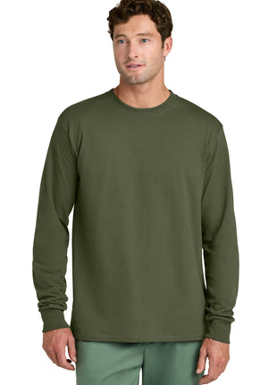 Port & Co™ Long Sleeve Core Cotton Tee. PC54LS - Olive Drab Green | Port & Co