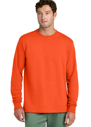 Port & Co™ Long Sleeve Core Cotton Tee. PC54LS - Orange | Port & Co