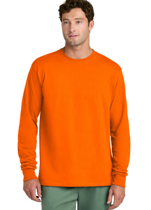 Port & Co™ Long Sleeve Core Cotton Tee. PC54LS - S. Orange | Port & Co