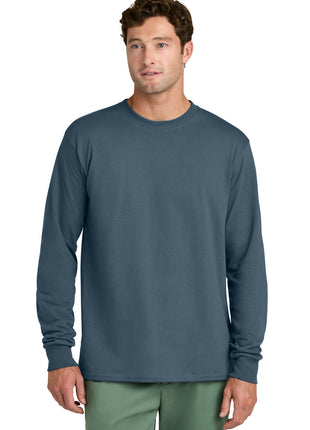 Port & Co™ Long Sleeve Core Cotton Tee. PC54LS - Steel Blue | Port & Co