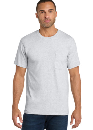 Port & Co™ Core Cotton Pocket Tee. PC54P - Ash | Port & Co