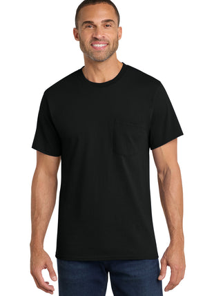 Port & Co™ Core Cotton Pocket Tee. PC54P - Jet Black | Port & Co