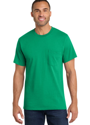 Port & Co™ Core Cotton Pocket Tee. PC54P - Kelly | Port & Co