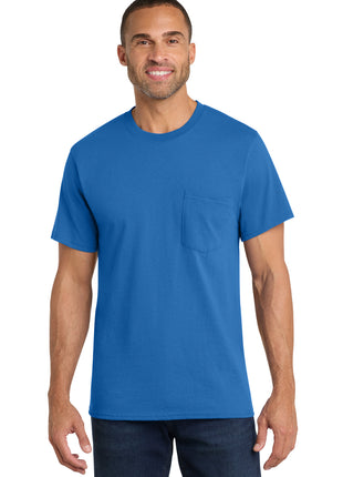Port & Co™ Core Cotton Pocket Tee. PC54P - Royal | Port & Co