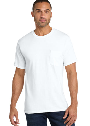 Port & Co™ Core Cotton Pocket Tee. PC54P - White | Port & Co