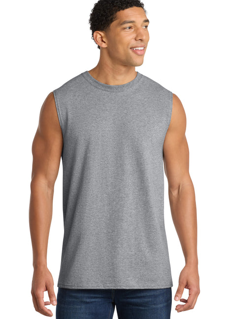 Port & Co™ Core Cotton Sleeveless Tee. PC54SL - Athletic Heather | Port & Co