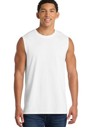 Port & Co™ Core Cotton Sleeveless Tee. PC54SL - White | Port & Co