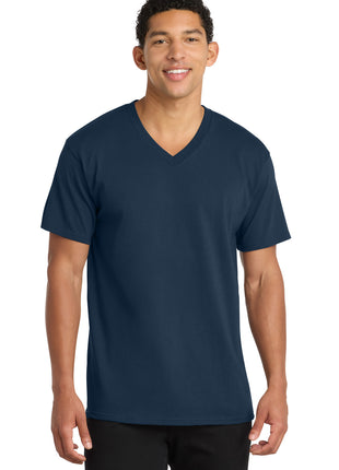 Port & Co™ Core Cotton V-Neck Tee. PC54V - Navy | Port & Co