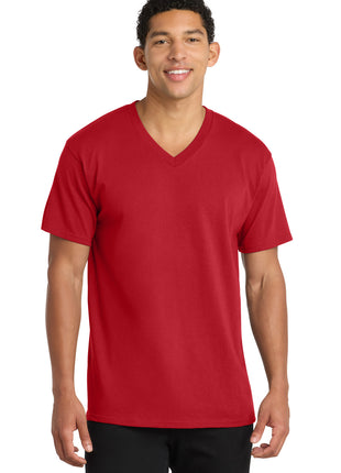 Port & Co™ Core Cotton V-Neck Tee. PC54V - Red | Port & Co