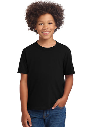 Port & Co™ Youth Core Cotton DTG Tee PC54YDTG - Jet Black | Port & Co