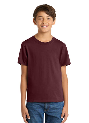 Port & Co™ Youth Core Cotton Tee. PC54Y - Athletic Maroon | Port & Co