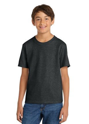Port & Co™ Youth Core Cotton Tee. PC54Y - Black Heather | Port & Co
