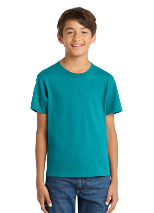 Port & Co™ Youth Core Cotton Tee. PC54Y - Bright Aqua | Port & Co